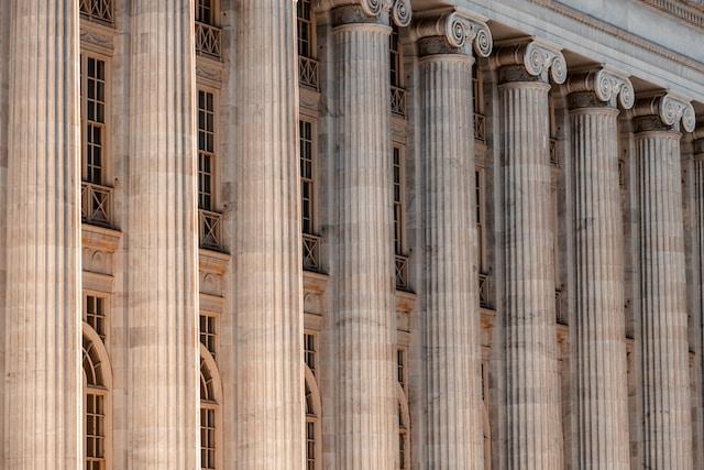 pillars outside a courthouse